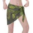 thumbnail image 3 of Disketp Tropical Palm Leaves Fern Leaf Women Swimsuit Cover Up Short Chiffon Summer Beach Sarong Bikini Wrap Skirt Bathing Suit, 3 of 7