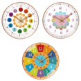 thumbnail image 1 of Reloj de pared de 3 piezas que Reloj de enseñanza de para que aprenden a aprender sin tictac perfecl reloj de pared, 1 of 8