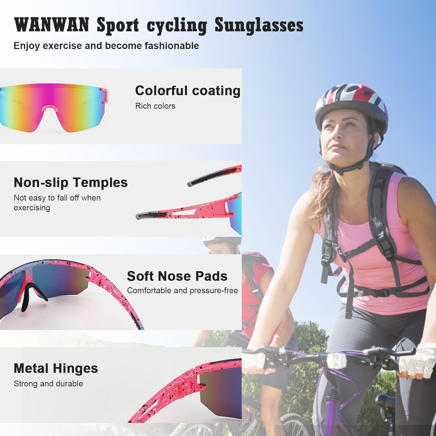 WANWAN UV400 Sunglasses for Men, Women, Youth - Versatile for