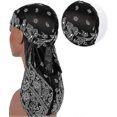 thumbnail image 3 of Cap for Men and Women Soft Comfortable Silk Like Fabric Waves Long Tail Headwear 1 Piecepurple, 3 of 5