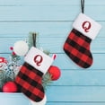 thumbnail image 5 of Boovnll 26 Letters Christmas Stockings, 8" Mini Plaid Personalized Pendant Christmas Stocking White Cuff for Holiday Fireplace Xmas Tree Party Decor Ornaments Gifts, Christmas Decorations, 5 of 6