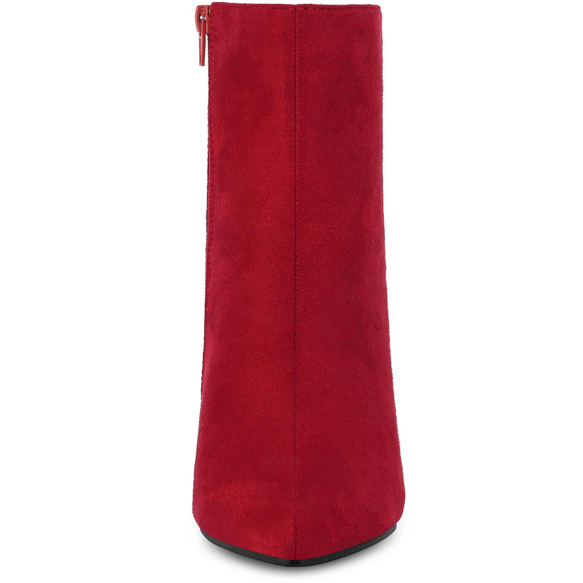 DARING DIVA Pointy Toe Side Zip Block Heel Ankle Boots Red 9.5