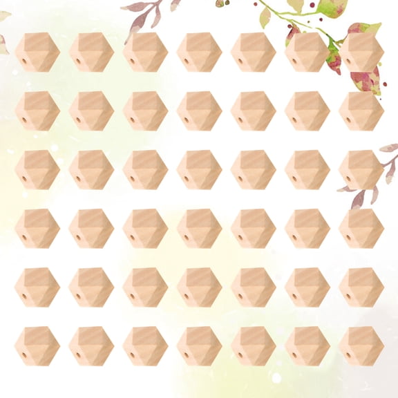 WRISTBIQUE 100Pcs Wooden Beads Octagonal for Diy Craft and Jewelry Making Kits