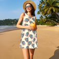thumbnail image 3 of Balery 70s Disco Ball Vestidos de verano para mujer con estampado: vestido holgado sin mangas, vestido playero informal y cómodo para días calurosos., 3 of 7