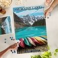 thumbnail image 4 of Lantern Press 1000 Piece Jigsaw Puzzle, Banff, Alberta, Canada, Moraine Lake and Canoes, 4 of 5