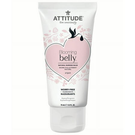 ATTITUDE Blooming Belly Natural Nursing Balm, Argan, 2.6 Oz