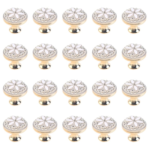 Juego de 20 pomos de plástico ABS con forma de flor Bitray con mango