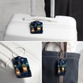 thumbnail image 6 of Retro Lantern Square PU Leather 2 Pack Travel Tag - Bag Tag - Suitcase Tag with Privacy Cover and Stainless Steel Ring - Suitable for Travel, Backpack, and Handbag, 6 of 7