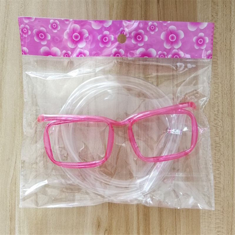 Creative Glasses Straw Set Flexible Soft Drink Eyeglasses Novelty Party