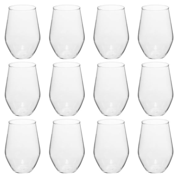 Concerto Stemless Wine Glasses 11 oz. Set of 12, Bulk Pack - Restaurant Glassware, Perfect for Red Wine, White Wine or Cocktails - Clear