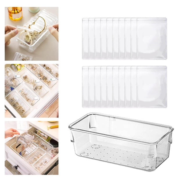 Caja de bolsa de almacenamiento de joyería a prueba de polvo bolsa de embalaje de sello automático para pendiente 20x Bolsas S Larga Hugo Organizador de joyas