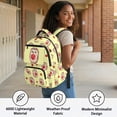 thumbnail image 3 of Yspwyqan Yellow Hedgehog Apple Set of 4 Backpack Set with Lunch Box Pencil Case Water Bottle, Multi-Pocket Lightweight School Bags Fits 15.6 Laptop for Elementary Middle School, 3 of 7