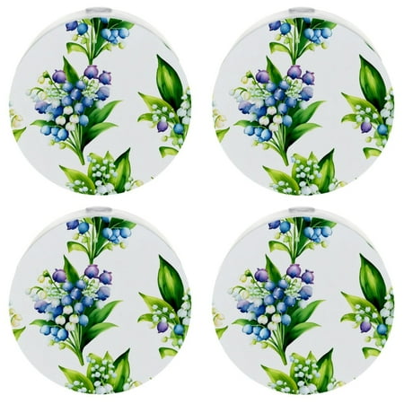 

YZUOUZY Lamp for Bedroom Bedroom Lamp a Set of 4 Spring Flowers Bluebell