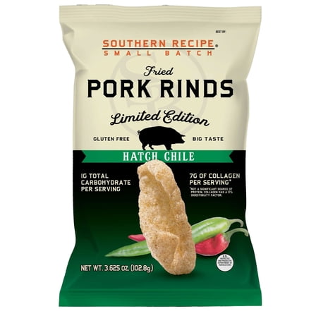 Pack Of 2 Southern Recipe Fried Pork Rinds - Hatch Chile, 3.63 oz (Package May Vary)