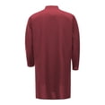 thumbnail image 4 of FINALGANG Mens Band Stand Collar Diagonal Side Button Solid Color Long Sleeve Long Tunic Side Split Loose Fit Ethnic Daily Casual Long Tops Czoy Top Red M, 4 of 8