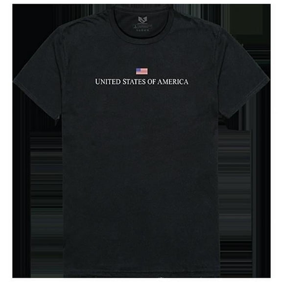 USA Relaxed Graphic Tee Shirt, Black - Large