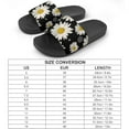 thumbnail image 2 of GZHJMY Stylish Slides for Women Men, White Chrysanthemums on Black Background Soft Flexible Slip-on Sandals Slippers, 2 of 7