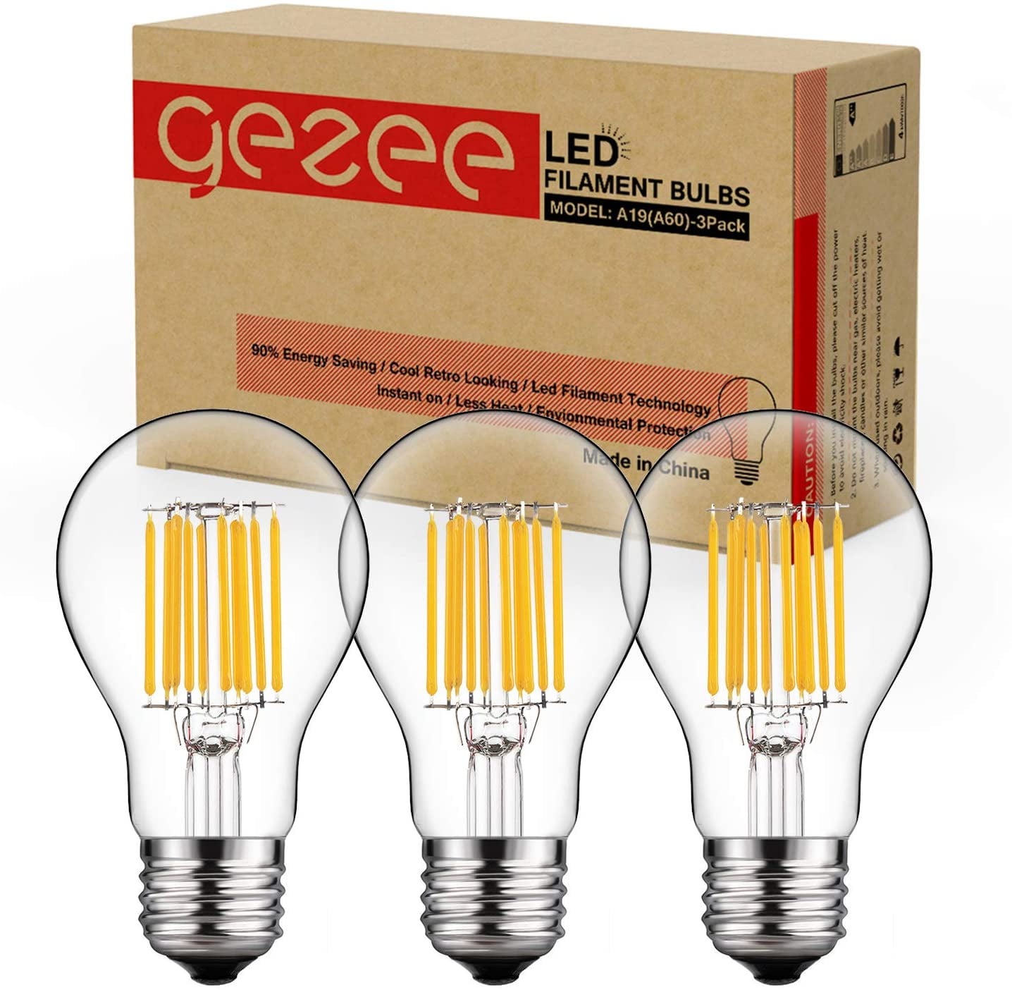 G45/G14 Amber Glass Globe Cover Pack of 6 Dimmable E12 Candelabra Base Antique Gold Tint Panledo 4W Vintage Edison LED Filament Light Bulb 2200K Ultra Warm White 40W Incandescent Replacement