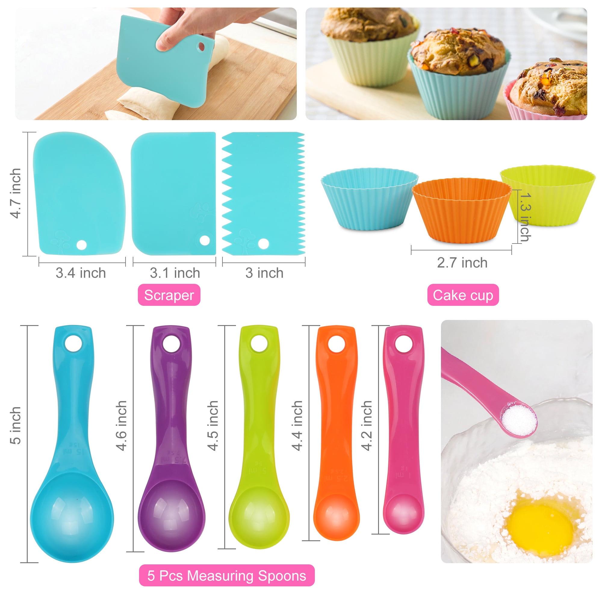  Silicone Kitchenware Silicone baking gadgets Mengqu Silicone  Levelling Devices Children's Fun Cartoon Baking Tools Set : Home & Kitchen