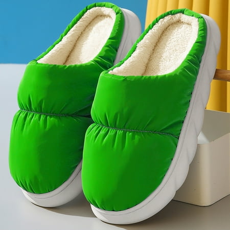 

uikmnh Slippers for Women Women Home Stepping On Feces Warm Cotton Slippers Winter Cute Printing Warm Slippers Casual Home Shoes Green 6
