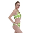 thumbnail image 5 of Daiia Green Various Lemons printed 2 piece Swimsuit Bikinis for Women High Waisted Racerback Bathing Suits Summer Tummy Control Scoop Neck Swimwear-Medium, 5 of 8