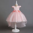thumbnail image 4 of Vestido de novia de color sólido con flores tridimensionales para niñas europeas y americanas, vestido de princesa, vestido de actuación de anfitriona esponjoso para niñas de flores, 4 of 6