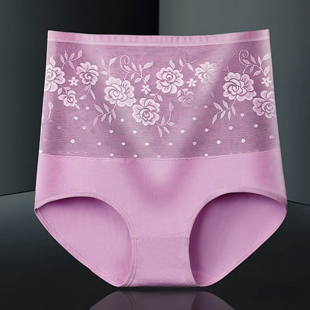 Xunlbb Underwear for Women Plus Size Print Women s Fashion Briefs Comfortable Cotton High Waist Women Panties Briefs (Multicolor XL) on Clearance
