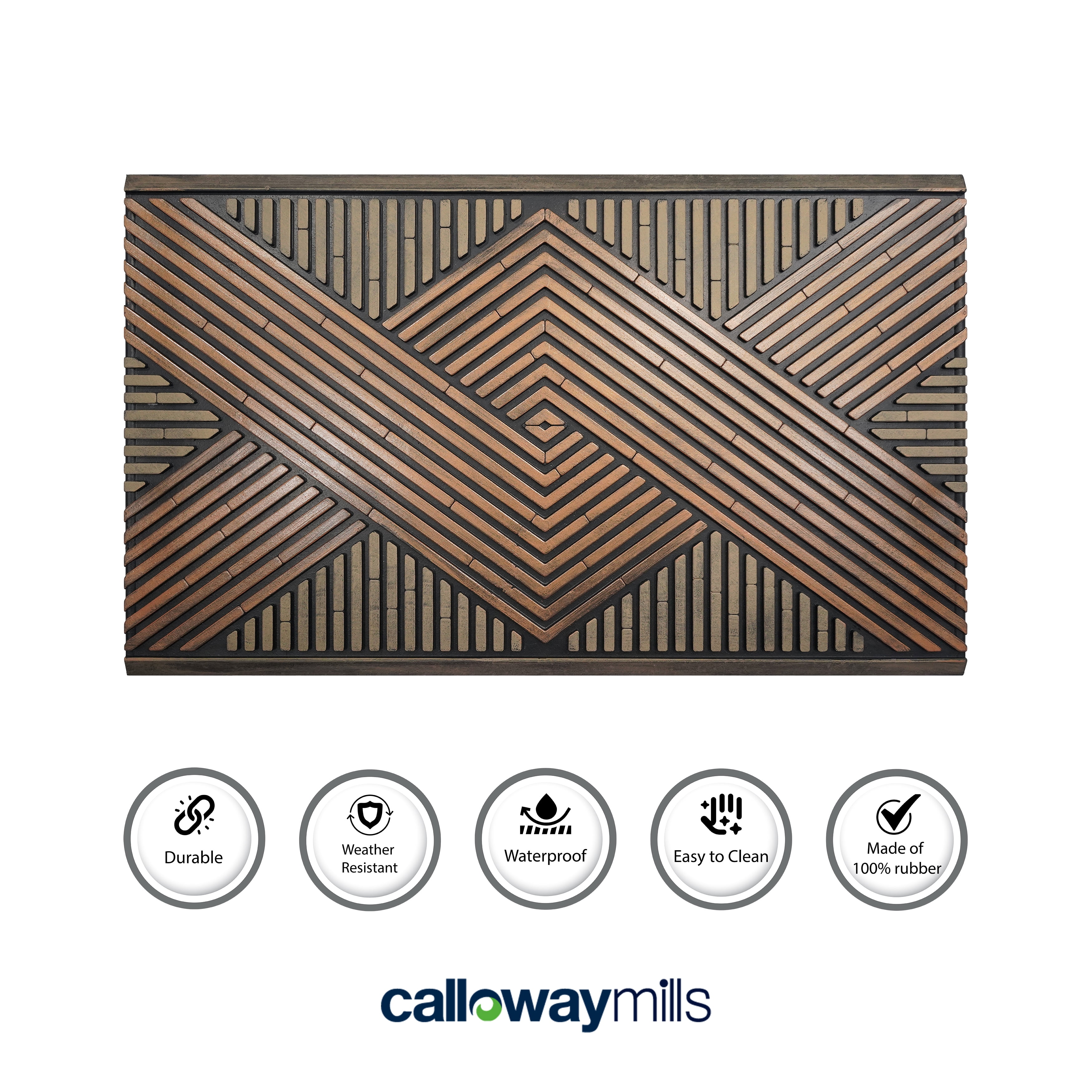 Calloway Mills Interlock Arrow Wood Wall Doormat 18 ''x 30''
