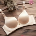 thumbnail image 2 of SMihono Ambrielle Bras for Women Sports Front Buckle No Underwire Daisy Bras MagicLift Full Figure Bra Push Up Support Bras Khaki 70A, 2 of 3
