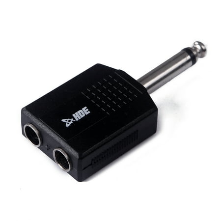 Quarter Inch Adapter - HDE 1/4 Quarter Inch TS Male to Dual 1/4 inch TS Female Y Cable Splitter Headphone Adapter