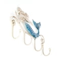 thumbnail image 3 of Percha de pared de hierro con forma de sirena, 4 ganchos para abrigos, toallas, bolsos, soporte para ropa, tornillos incluidos, 3 of 9