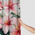 thumbnail image 3 of Orinice Pink Tropical Flower Shower Curtain Hawaii Green Palm Leaf Banana Leaves Red Flowers Hibiscus Orchid Floral Plants Spring Bathroom Polyester Fabric Decor Hanging Curtain Set  69x72, 3 of 7