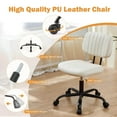 thumbnail image 6 of Kadyn Armless Home Office Chair with Adjustable Height, 360° Rolling Swivel Computer Task Chair without Arm for Study Room, Bedroom, White, 6 of 7