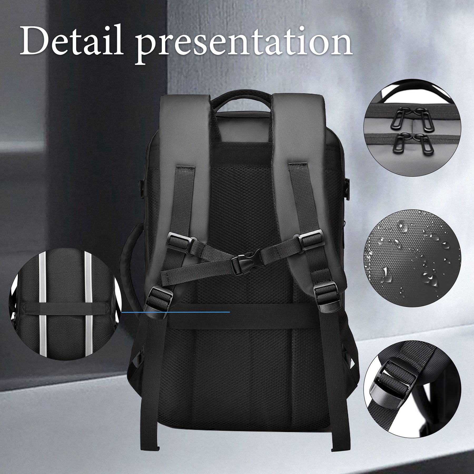 Kahopy Vacuum Backpack for Travel, 60L Expandable Compression Bag with Electric Vacuum Pump, Water Resistant and Anti Theft(Gery-3)
