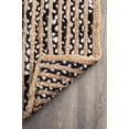 thumbnail image 5 of 2.3x4 Ft Oval Black White & Natural Jute Area Rug, Hand-Woven, Reversible, Farmhouse Boho Style, Durable & Pet-Friendly Rug for Living Room, Dining Room, and Bedroom, 5 of 5