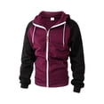 thumbnail image 6 of kpoplk Mens Zipper Hoodie Casual Hooded Sweatshirt Fleece Jacket Wine,XXL, 6 of 6