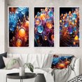thumbnail image 1 of Designart "Macro Molecules 3D Photography II" Abstract Shapes Framed Wall Art Set Of 3 - Gold Transitional Frame Canvas Set For Living Room Decor, 1 of 6