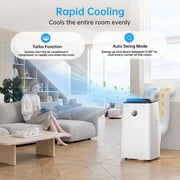 Lcxmtv 16,000 BTU Inverter Portable Air Conditioner, Dual Hose AC Unit for Large Rooms up to 800 Sq. Ft., 3-in-1 Cooler with Dehumidifier, Fan and DIY Window Kit, Quiet Sleep Mode (42dB)