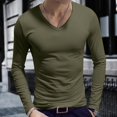 thumbnail image 2 of COMVALUE Mens Solid V Neck Long Sleeve T Shirt Slim Cut Soft Lightweight Basic Tee For Casual Daily Wardrobe, 2 of 4