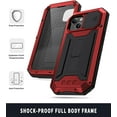 thumbnail image 3 of for iPhone 13 Case,Aluminum Metal Silicone Built-in Kickstand Shockproof Military Heavy Duty Sturdy Protector Cover Rugged Metal Hard Case for iPhone 13 6.1 inch(Red), 3 of 8