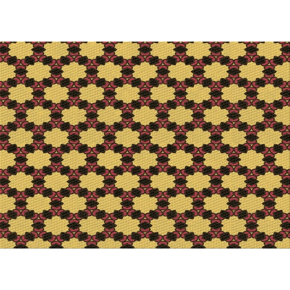Ahgly Company Machine Washable Indoor Rectangle Transitional Deep Yellow Area Rugs, 2' x 4'