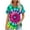Multicolor Tops for Summer_0, variant on jtjvou Women's Business Work Blouse Short Sleeve Blouse Crewneck Tuinc Trendy Fashion Going out Tops for Teen Summer Tie Dye Tees Plus Size Multicolor,L