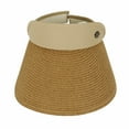 thumbnail image 2 of WITHMOONS Womens Summer Sun Hat Braid Clip On Visor Beach Cap SLV1281 (Beige), 2 of 5