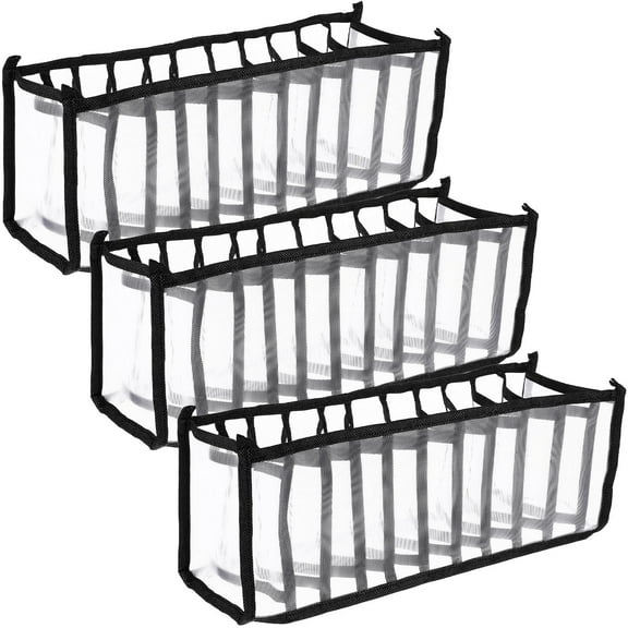 CTIRCHIU Organizer Wardrobe 1Set Underwear and Sock Storage Box Black Cloth Rectangular for Closet Home Organization