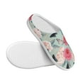 thumbnail image 3 of Lsque Roses and Butterflies Pattern Womens Comfort Cotton on Scuff With Memory Foam and Anti-skid Sole Slipper-37/38, 3 of 7