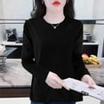 thumbnail image 2 of Women's Sweatshirt Casual Pullover Round Neck Solid Color Long Sleeve Loose Fall Winter Top Daily Wear Comfortable Clothing Seasonal Apparel, 2 of 5