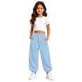 thumbnail image 6 of Kids Girls Baggy Sweatpants Elastic Waist Jogger Pants with Cuffed Ankles Loose Fit Lounge Trousers 4-14Y, 6 of 8