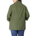 thumbnail image 4 of MODA NOVA Juniors Plus Size Long Sleeve Drawing Waist Fall Jacket 3X Army Green, 4 of 8