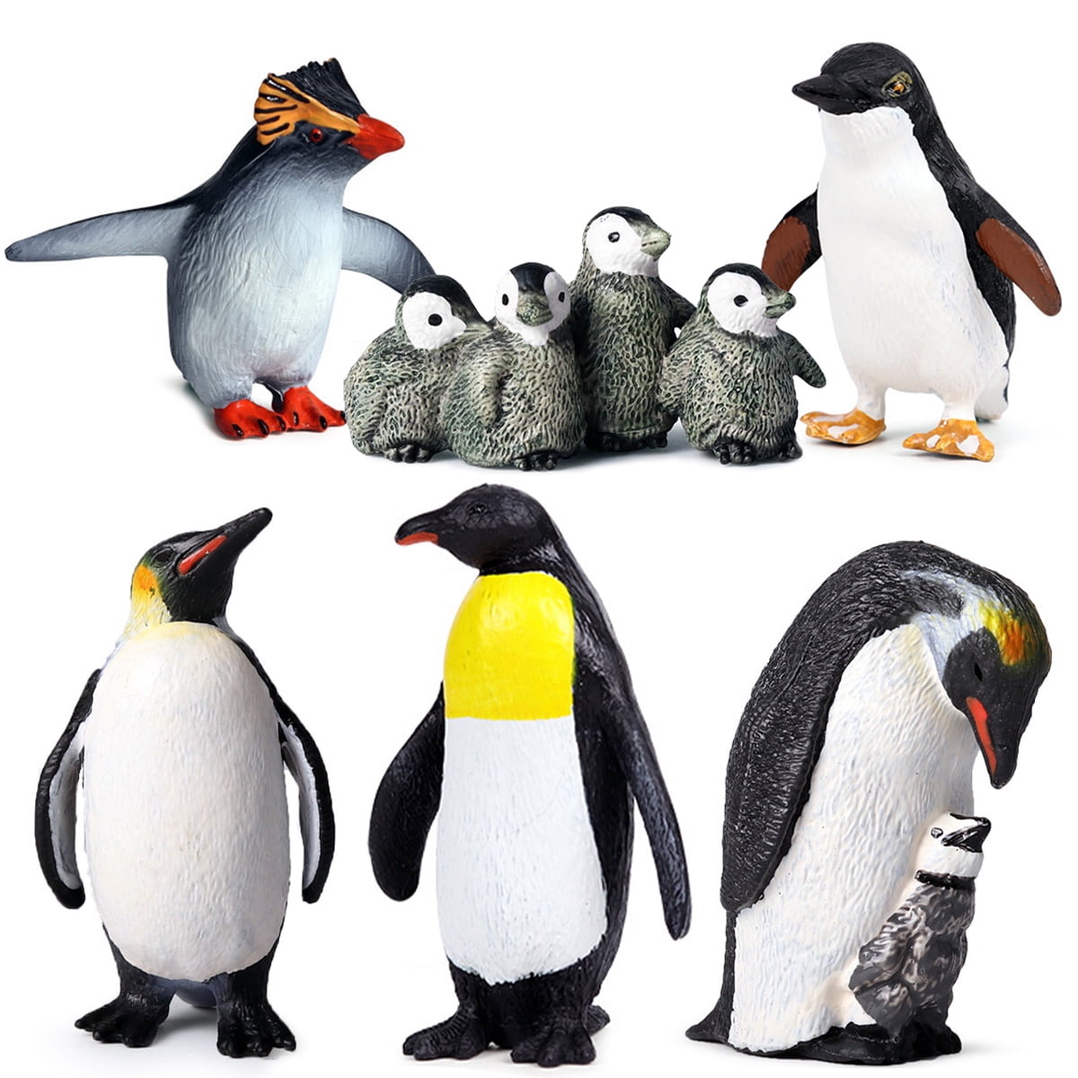 Lot 4 Plush Animals Babies PENGUIN Snowman 6" COLLECT Play Gift Miniature NEW 