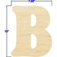 thumbnail image 2 of Pack of 1, 10 Inch x 1/4 Inch B Wood Letters in The Goudy Font for Wood Craft Project, Children or Adult Art Work, Home and Holiday Décor and DIY Fun, Made in USA, 2 of 2